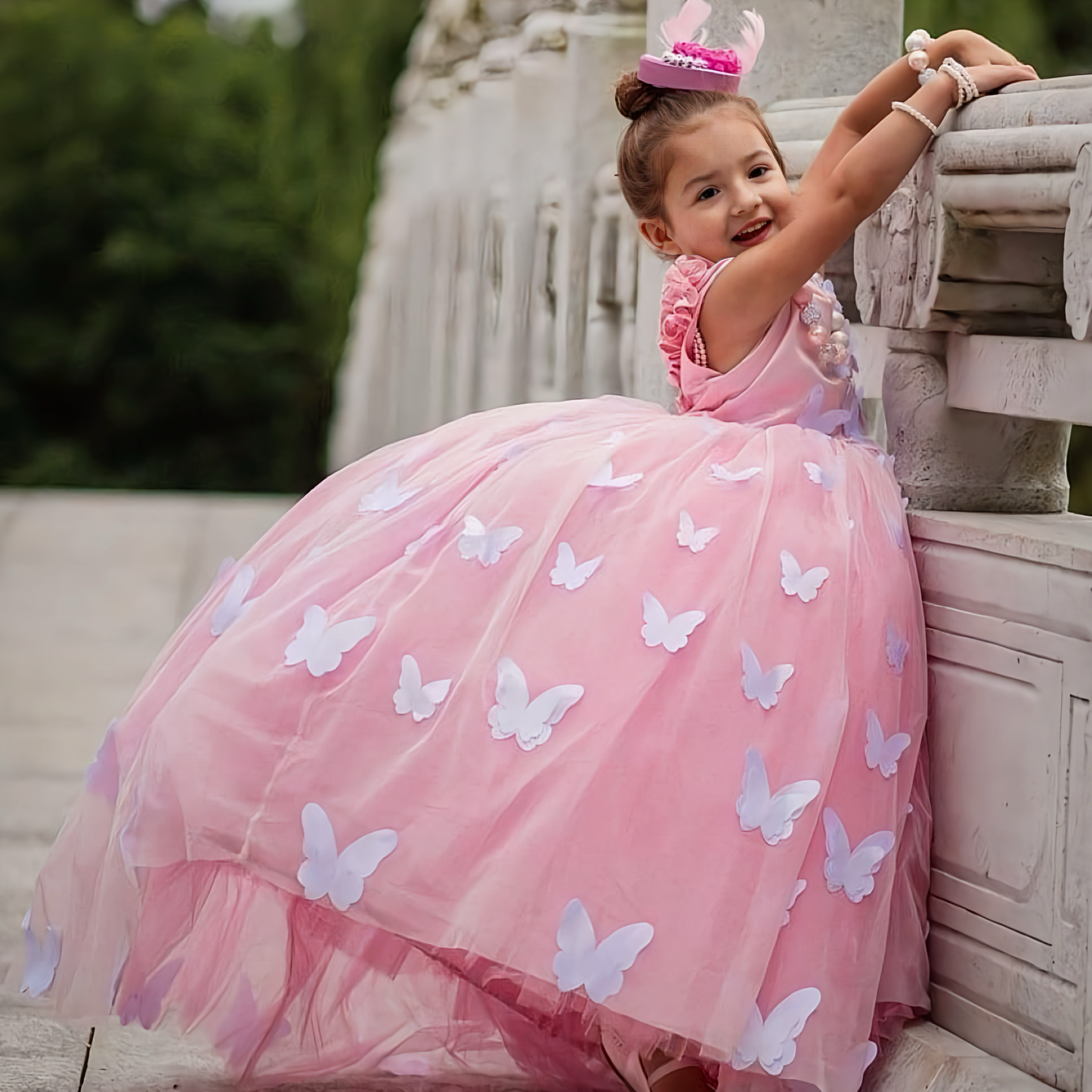 Pink Butterfly Gown
