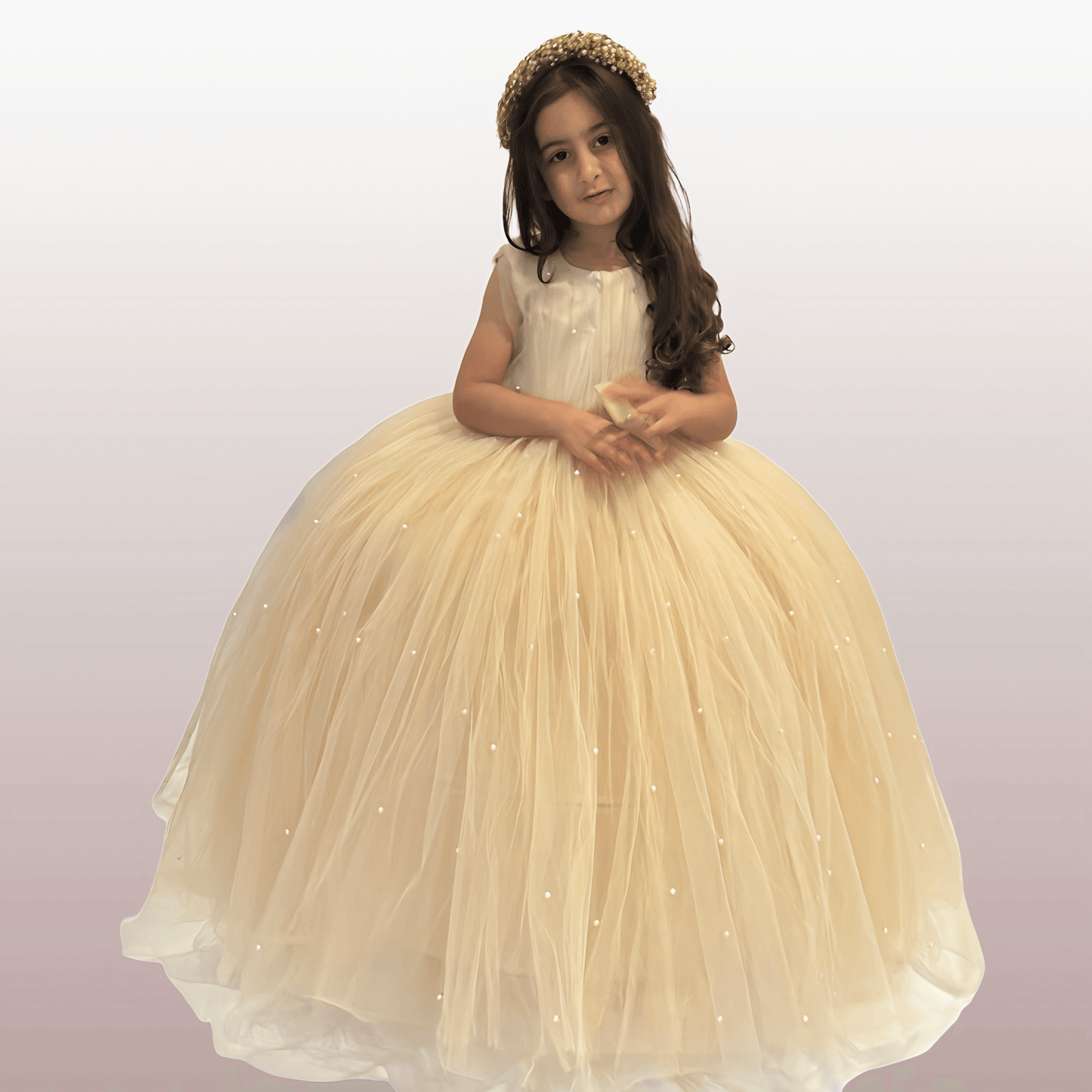 Pearly Sandy Gown - Crown Kids
