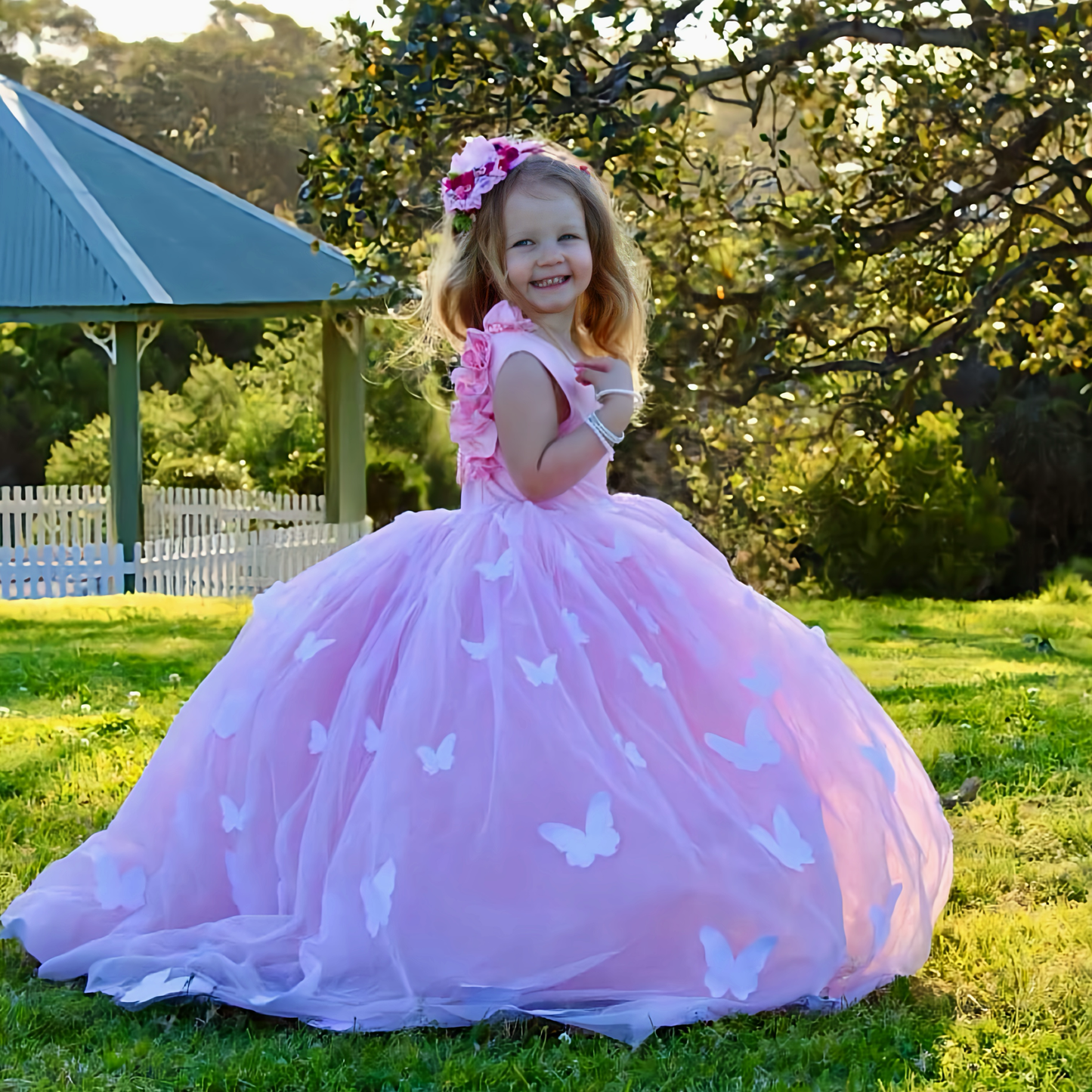 Pink Butterfly Gown