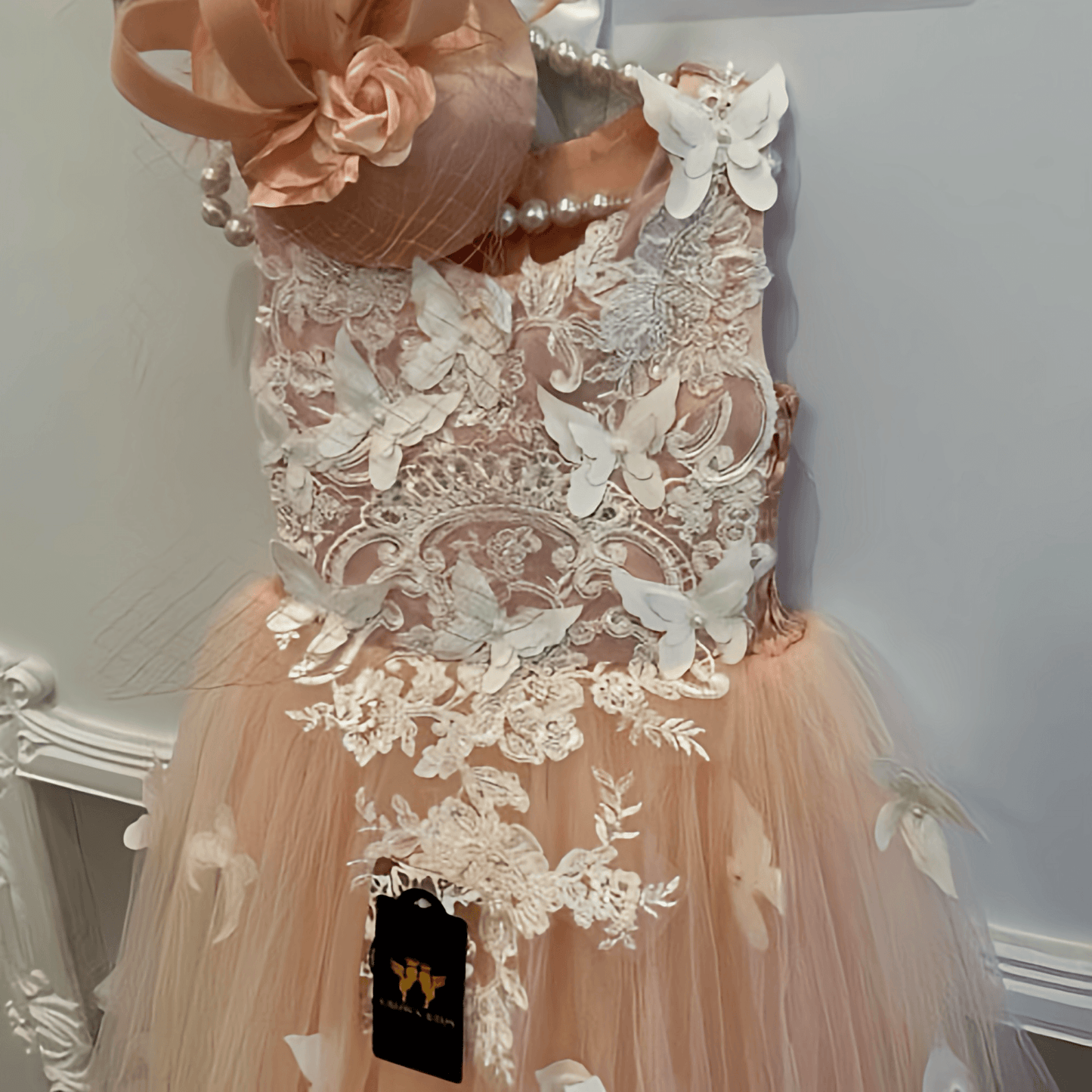Peach Lilibet Dress - Crown Kids