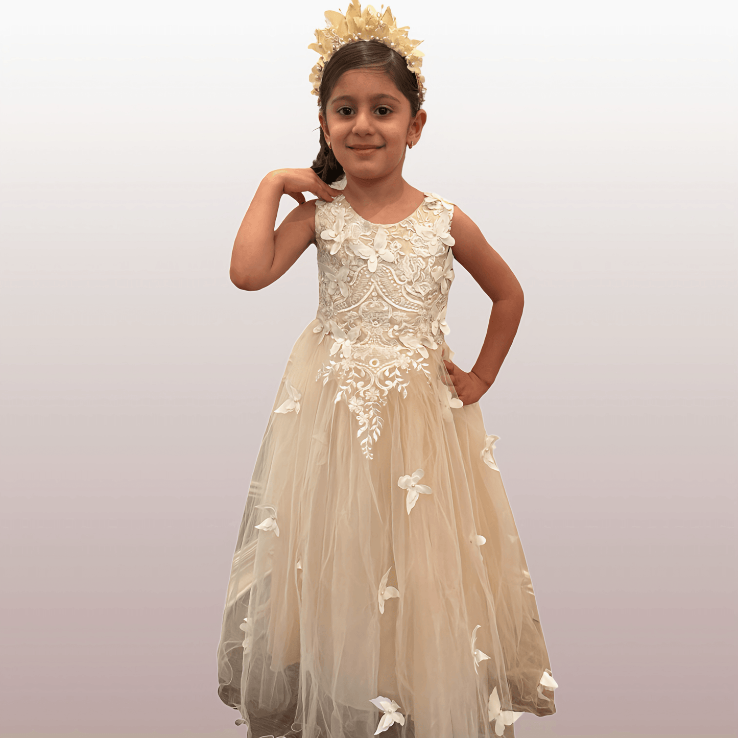 Champagne Lilibet Dress - Crown Kids