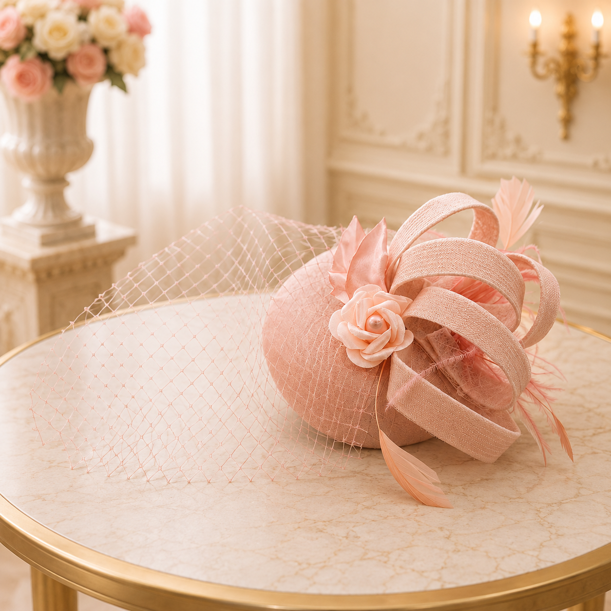 Blush Rose Fascinator