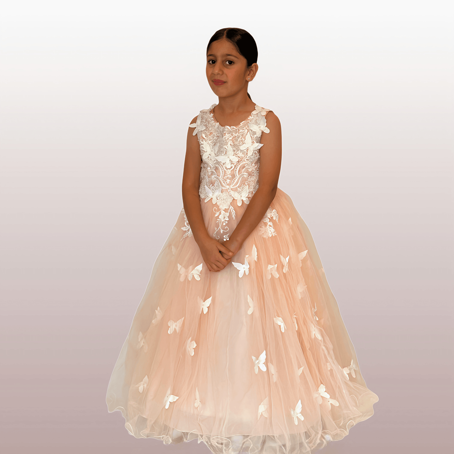 Peach Lilibet Dress - Crown Kids