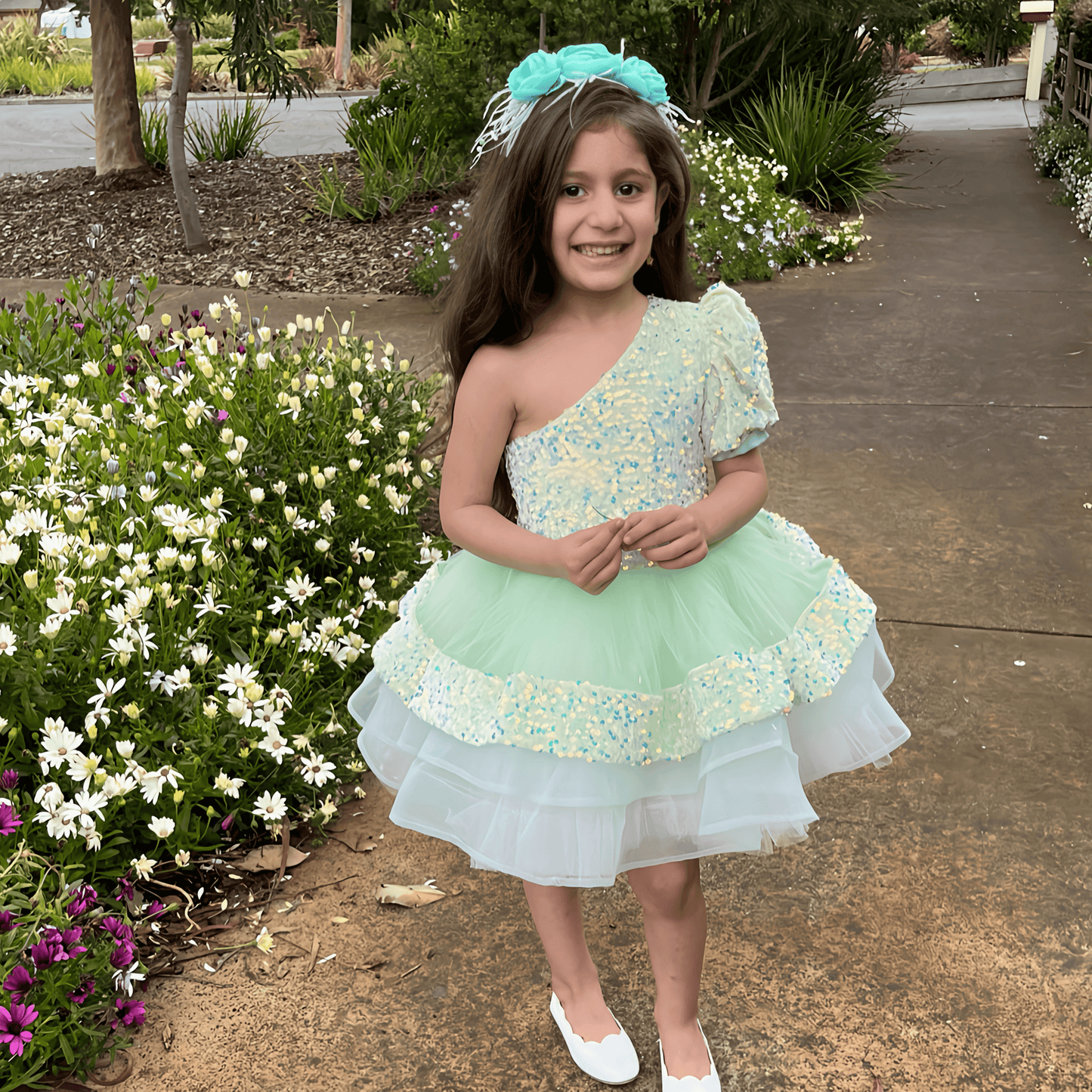 Green Lime Dress - Crown Kids