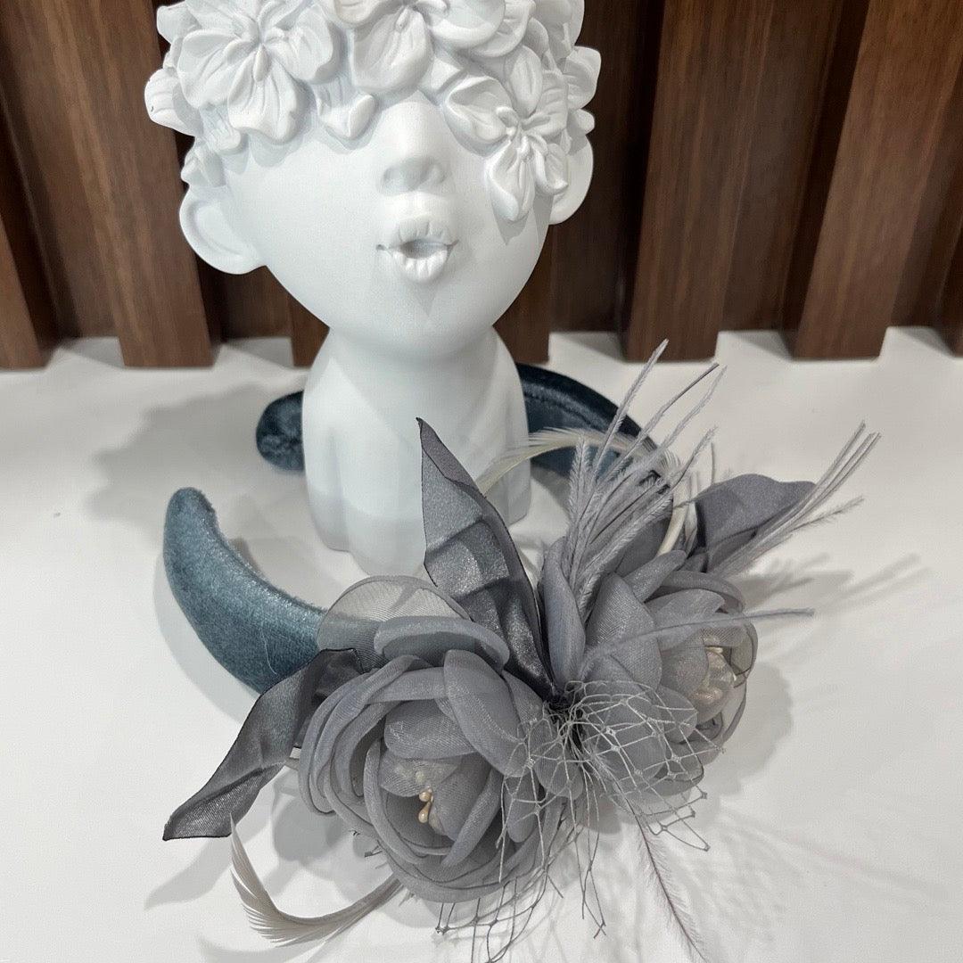 Grey Flower Headband - Crown Kids
