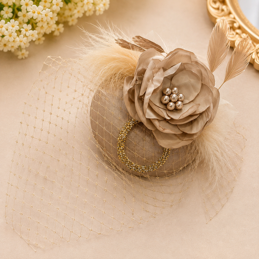 Beige Fascinator - Crown Kids