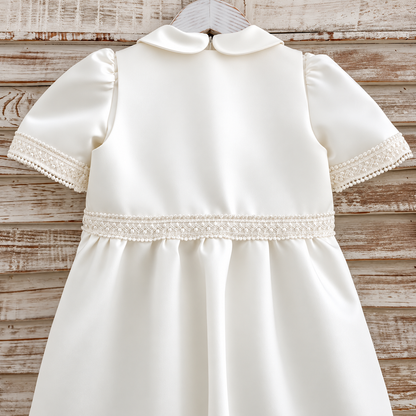 Eloise Ivory Satin Baptism Gown – Pre-Order