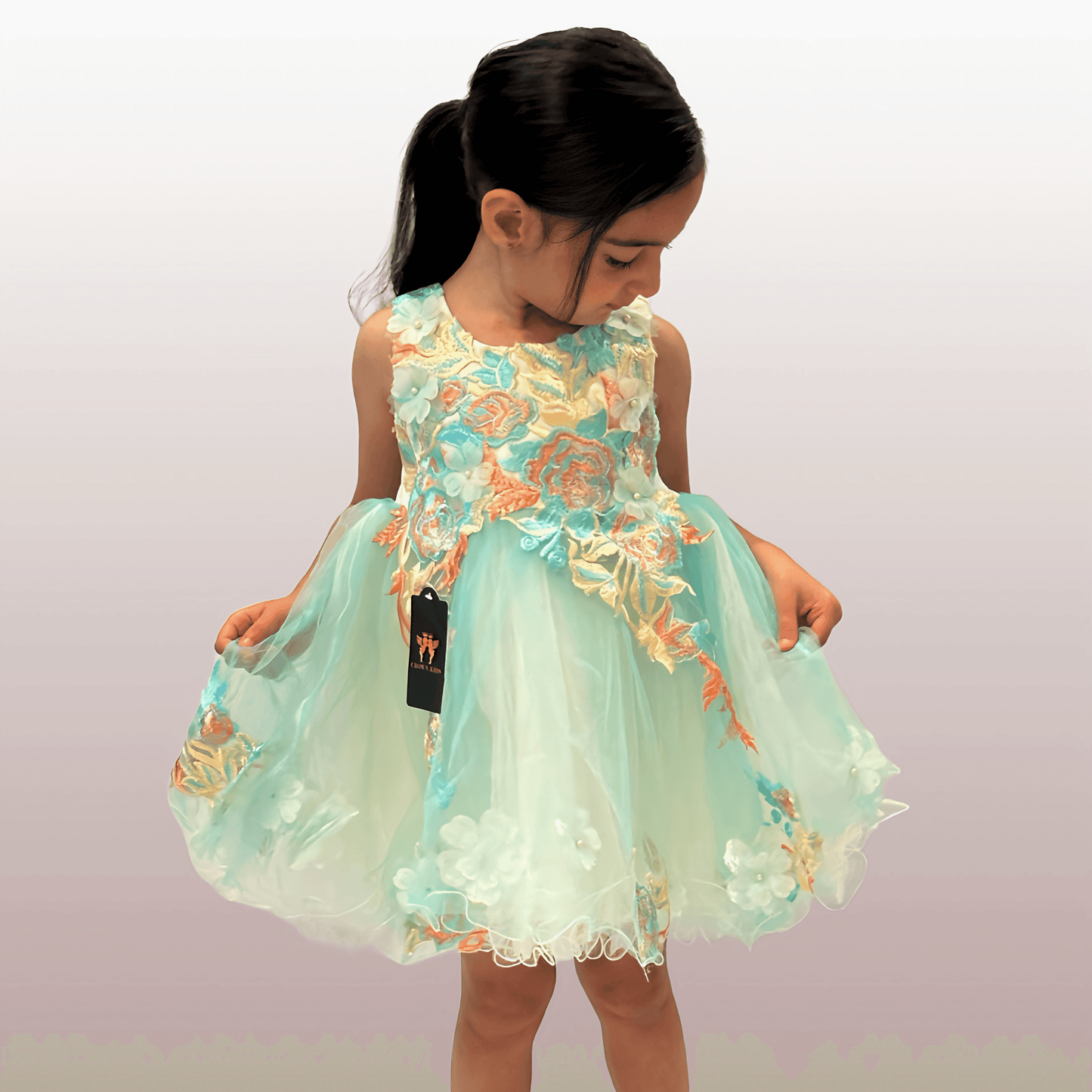 Holley Dress Mint Green - Crown Kids