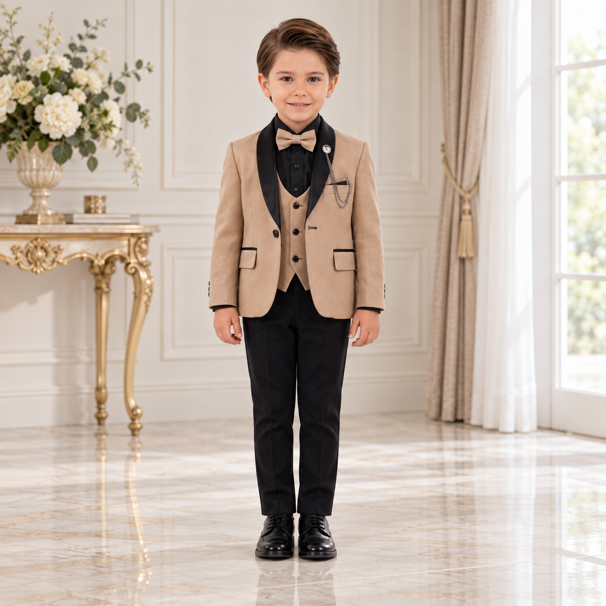 Boys’ Beige Formal Suit Set
