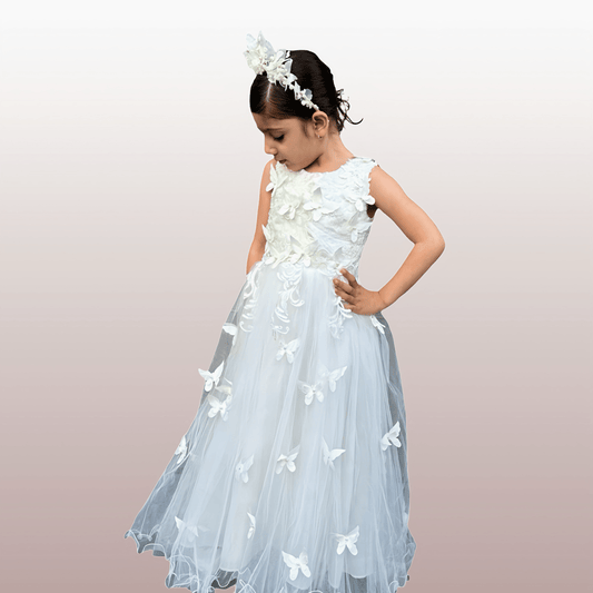 White Lilibet Dress - Crown Kids