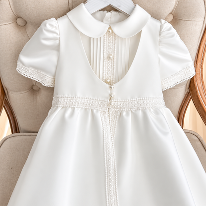 Eloise Ivory Satin Baptism Gown – Pre-Order