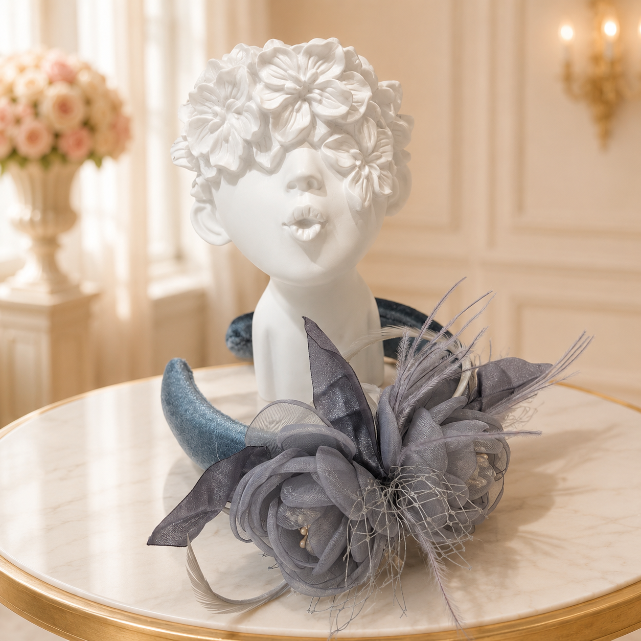 Grey Flower Headband - Crown Kids