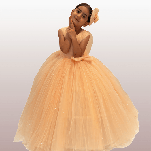Pearly Peach Dress - Crown Kids