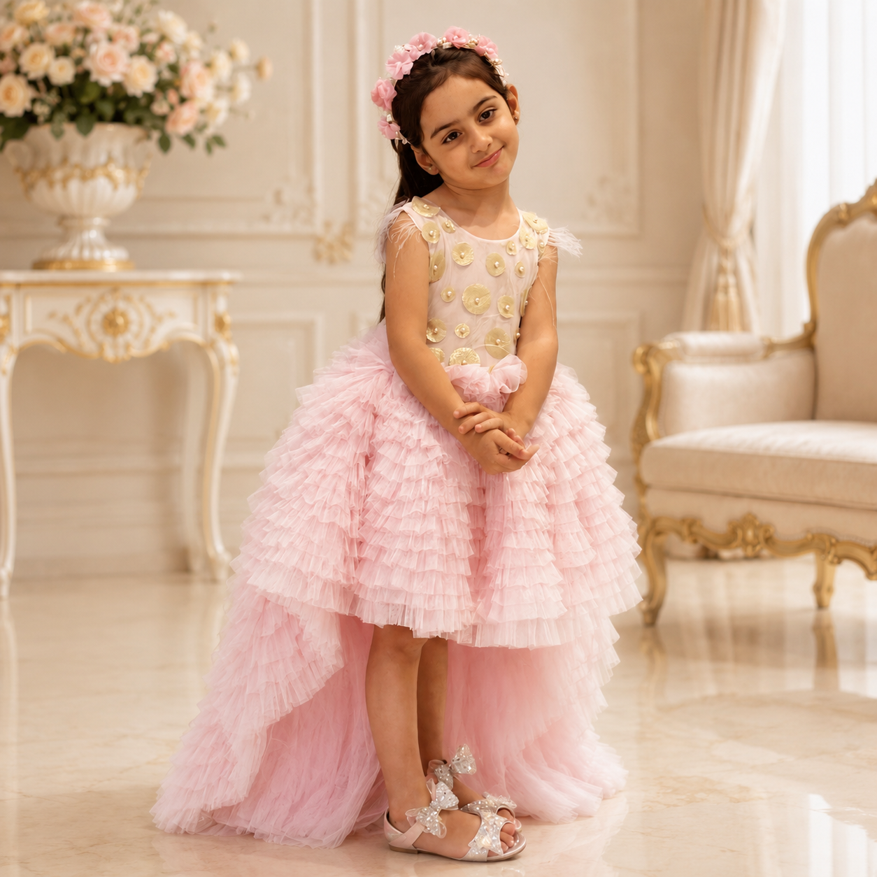 Pink High Low Dress - Crownkids