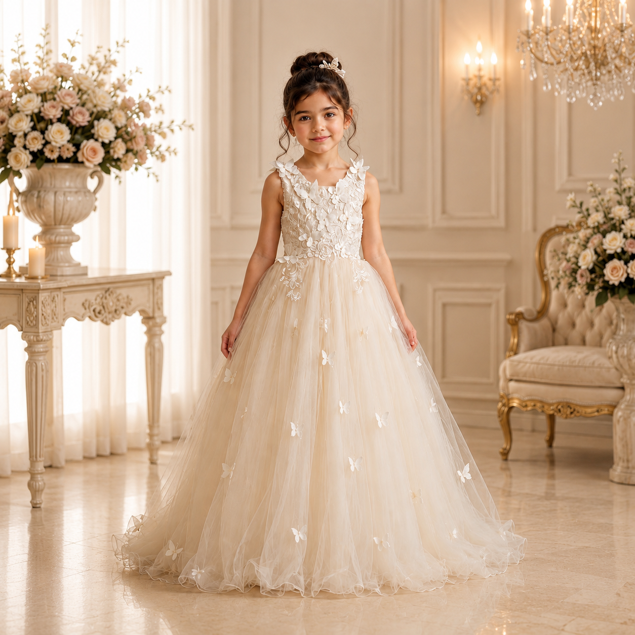 Champagne Lilibet Dress - Crown Kids