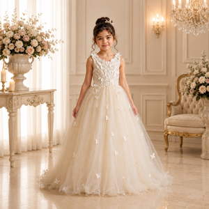 Champagne Lilibet Dress - Crown Kids