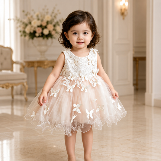 Halen Peach Dress - Crown Kids