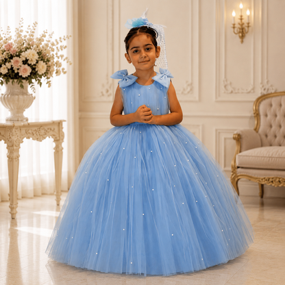 Sky Blue Dress - Crown Kids