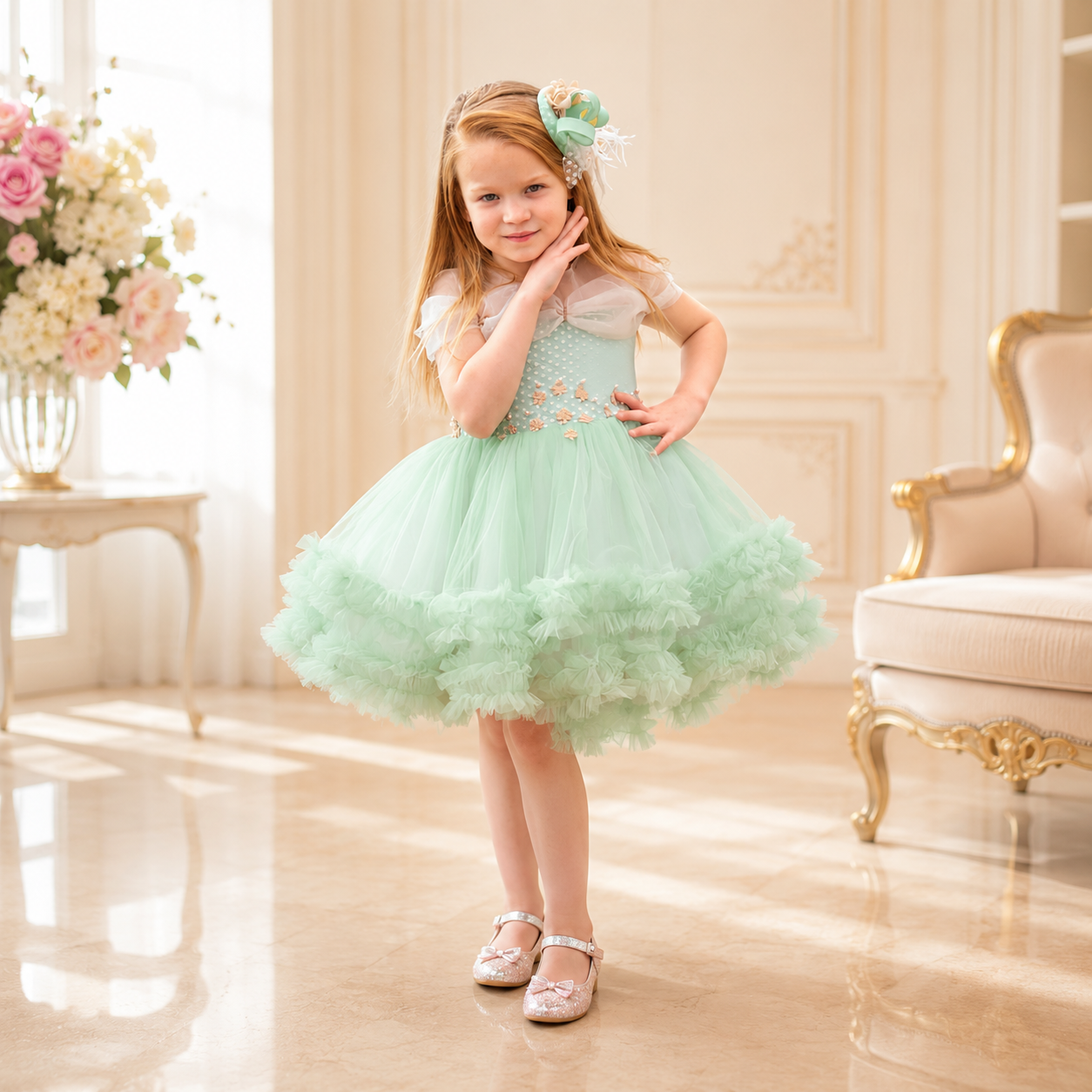 Mint Dress - Crown Kids