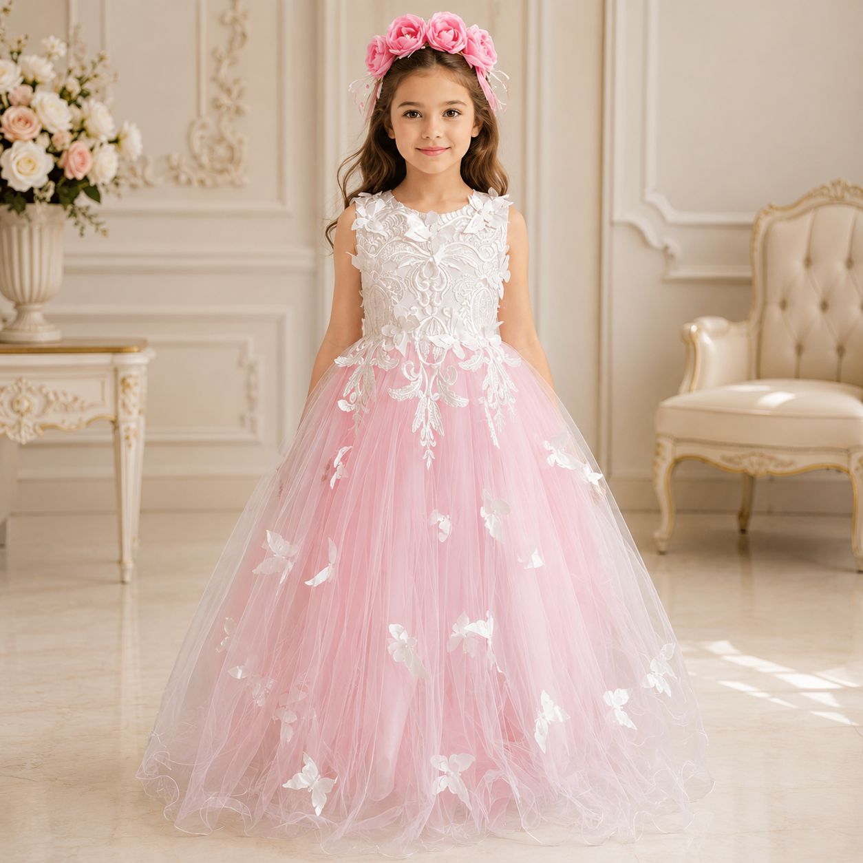 Pink Lilibet Dress - Crown Kids