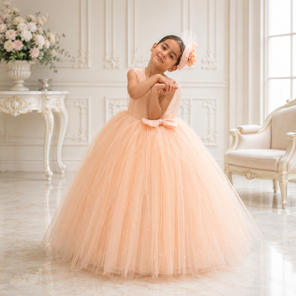 Pearly Peach Dress - Crown Kids