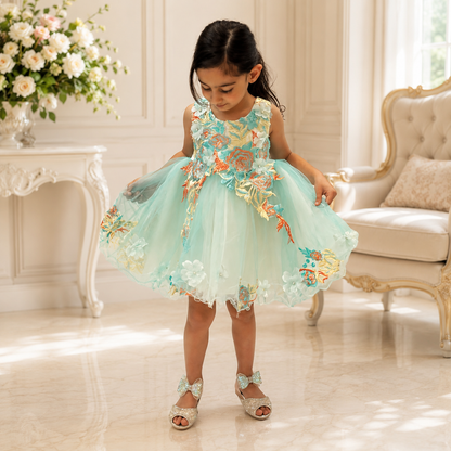 Holley Dress Mint Green - Crown Kids