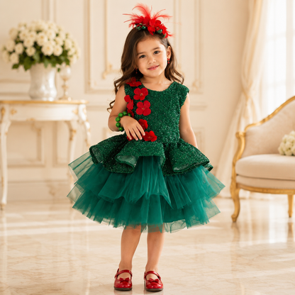 Christmas Heli Dress - Crown Kids