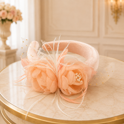 Peach Flower Headband - Crown Kids