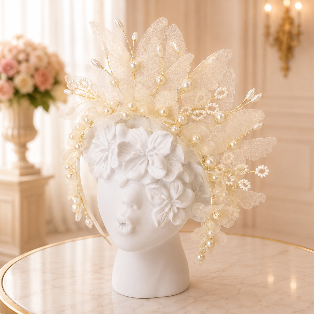 Ivory Chiffon Butterfly Tiara - Crown Kids