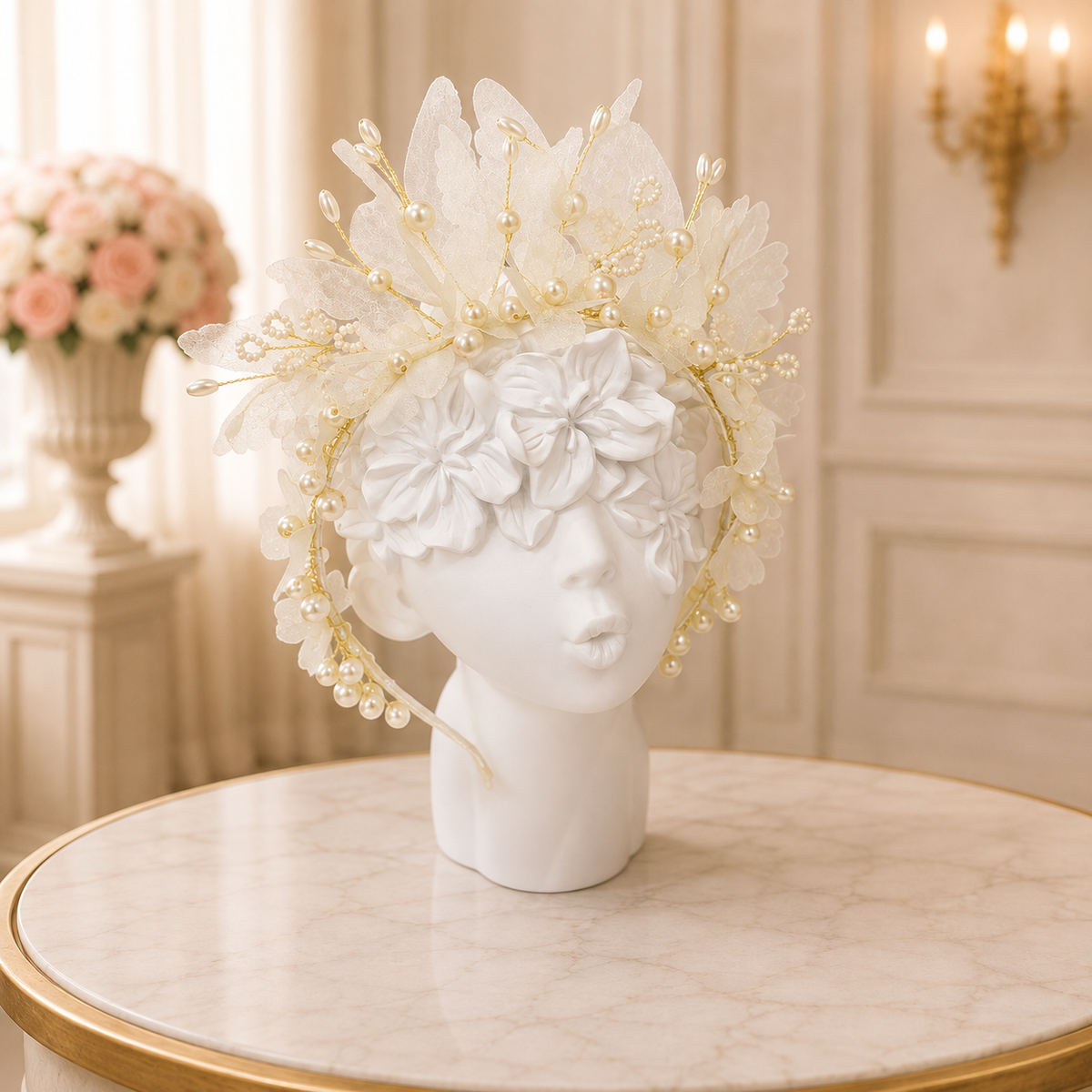 Ivory Chiffon Butterfly Tiara - Crown Kids