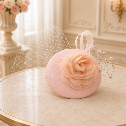 Peach Pearl Fascinator - Crown Kids