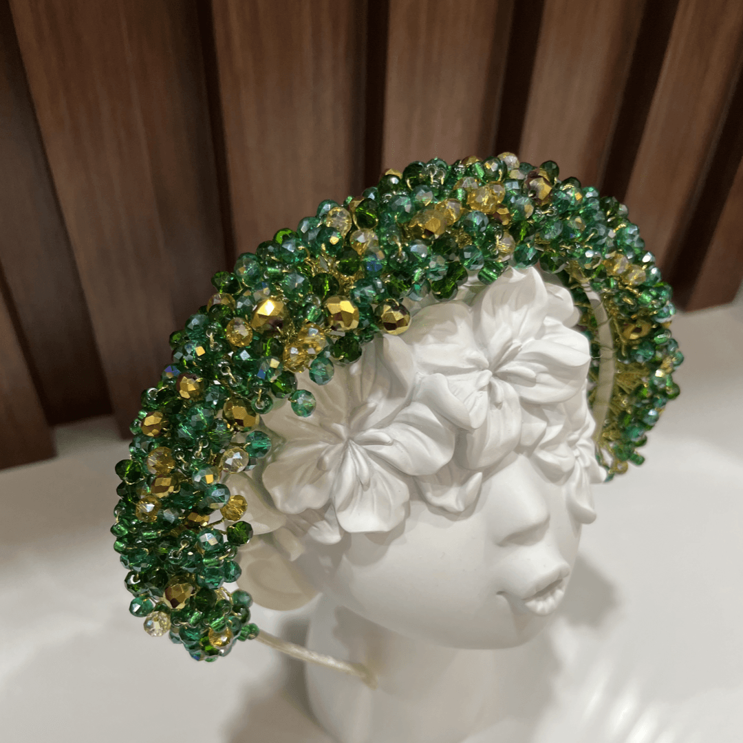 Green crystal headband