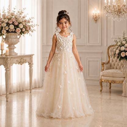 Champagne Lilibet Dress - Crown Kids