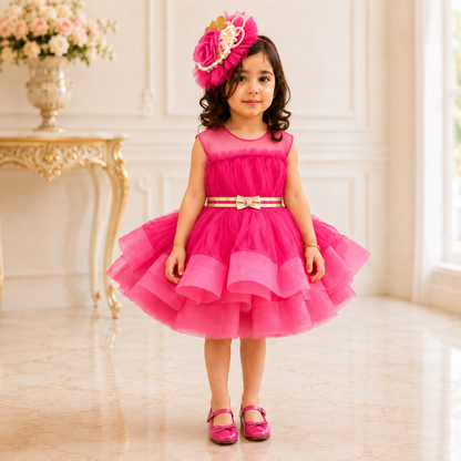 Hot Pink Dress - Crown Kids