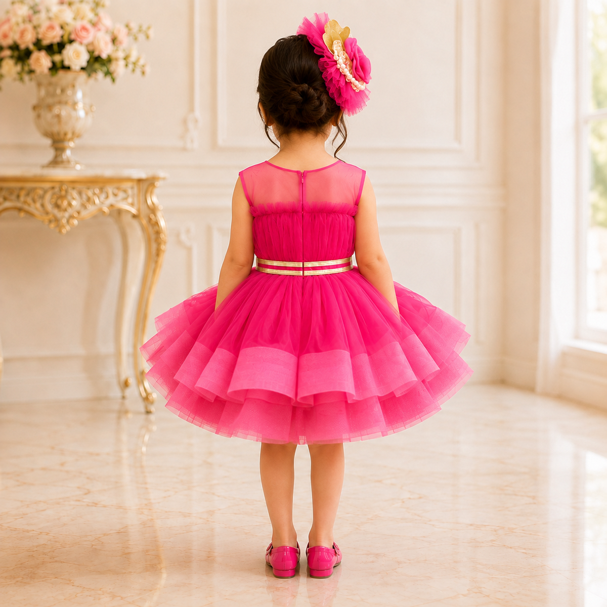 Hot Pink Dress - Crown Kids