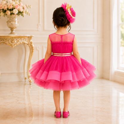 Hot Pink Dress - Crown Kids