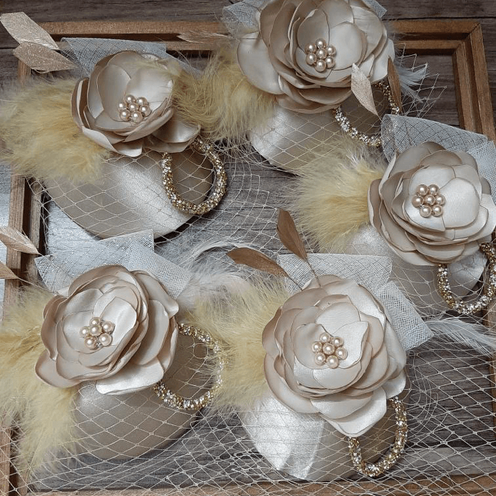 Gold & Beige Fascinator - Crown Kids