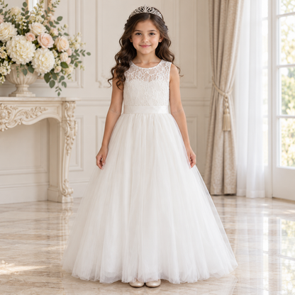 Ivory Lace Bow Gown