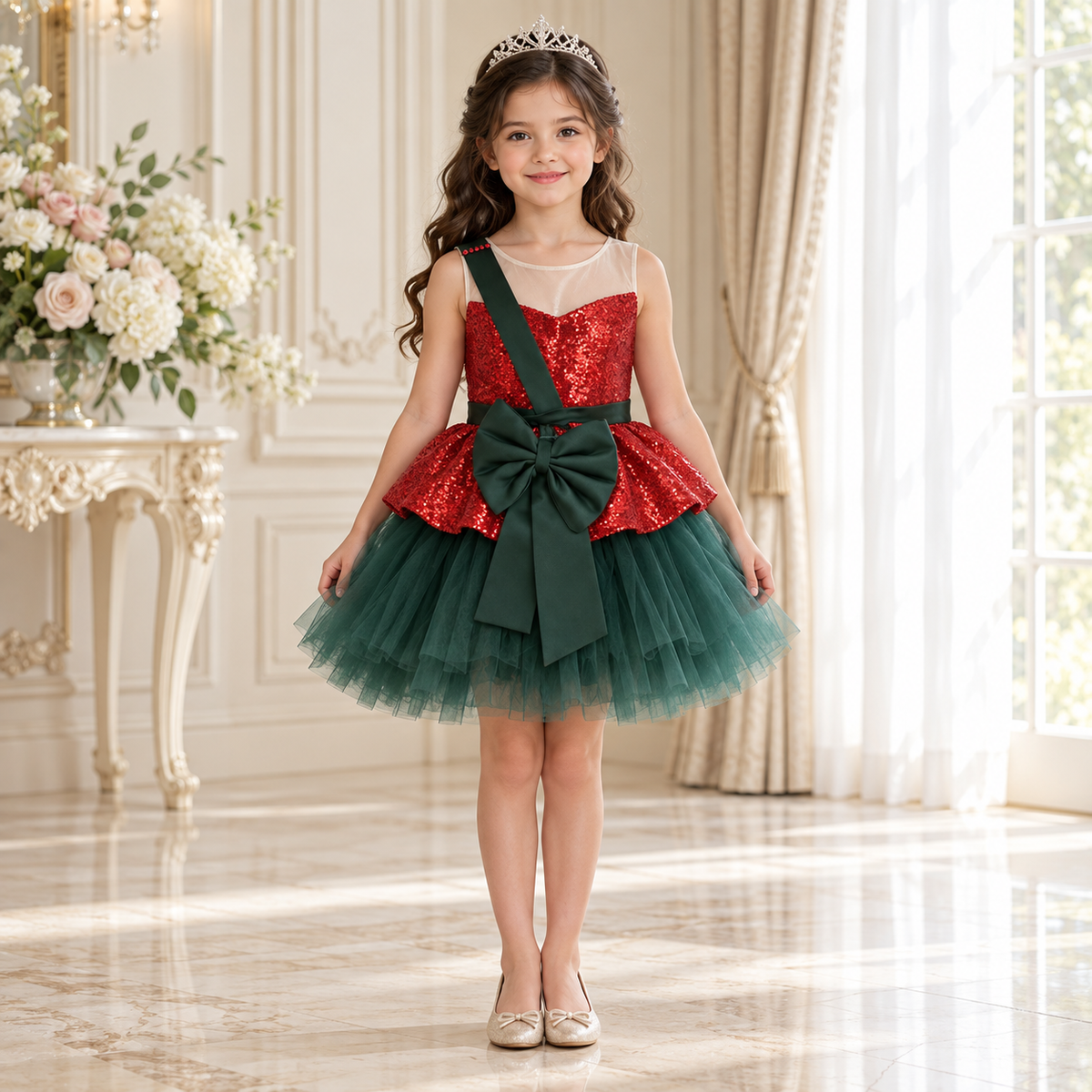 Jingle Bell Christmas Dress for Girls - Crown Kids