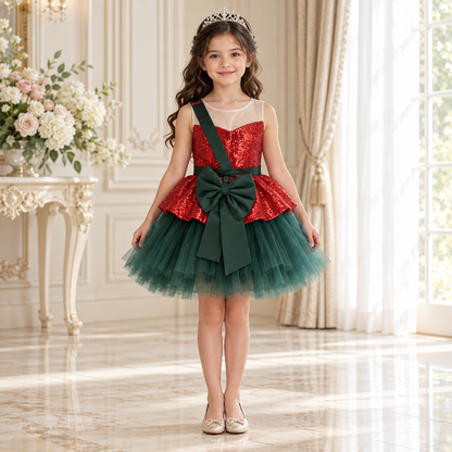 Jingle Bell Christmas Dress for Girls - Crown Kids