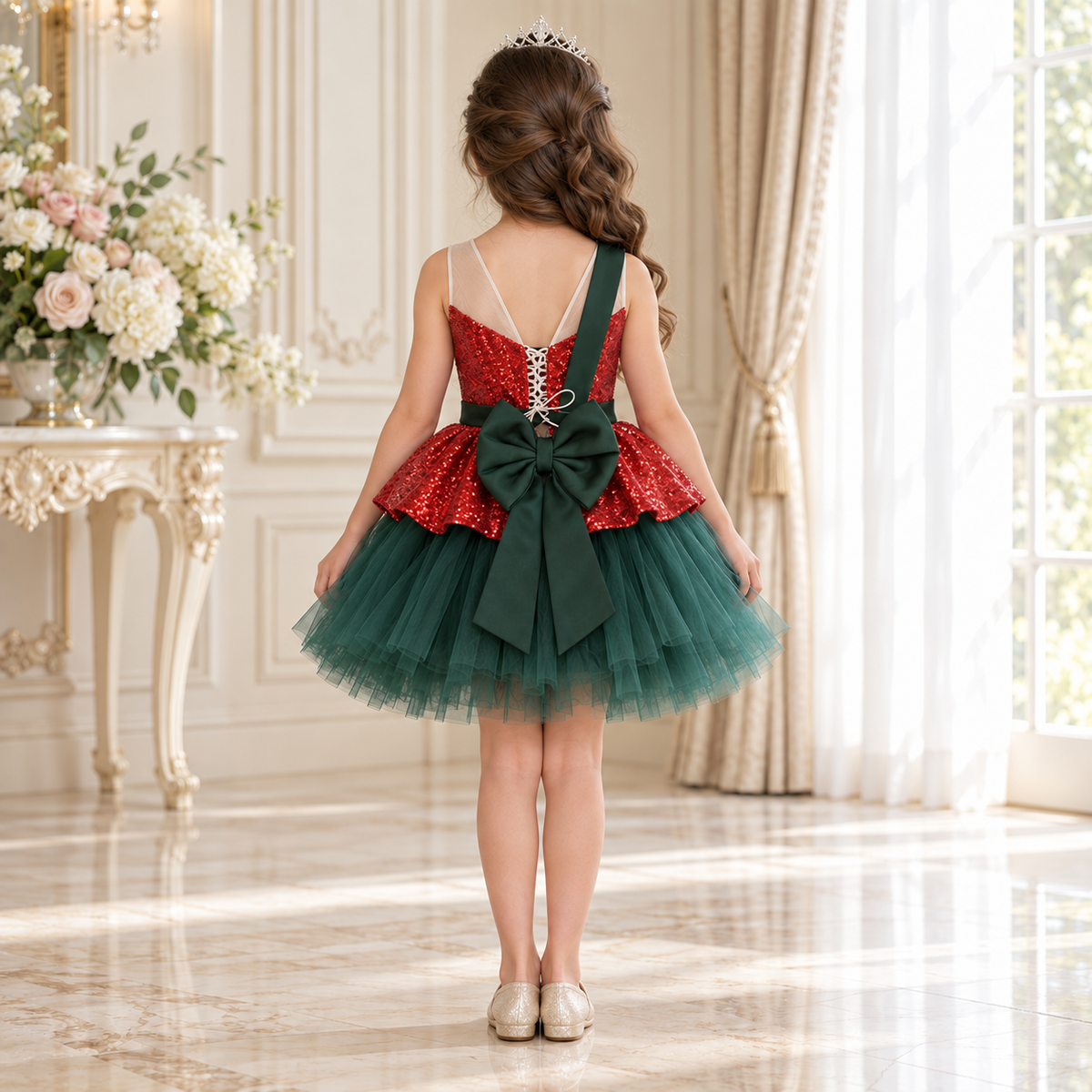 Jingle Bell Christmas Dress for Girls - Crown Kids