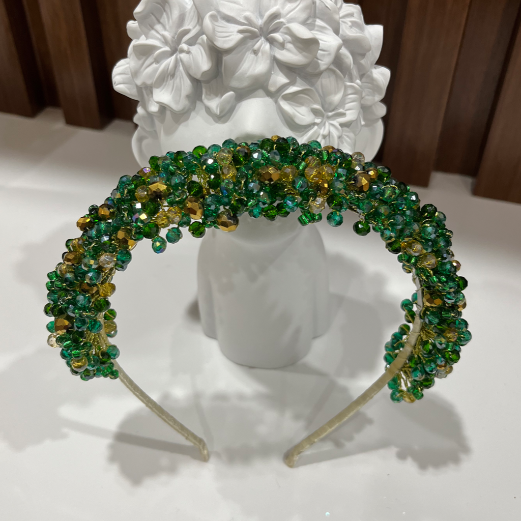 Green crystal headband