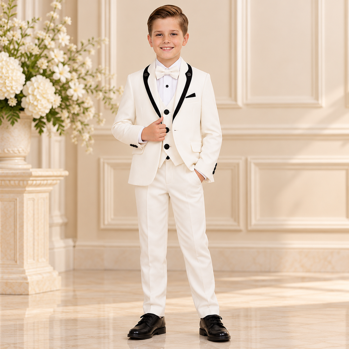 Boys’ white Formal Suit Set - Crown Kids