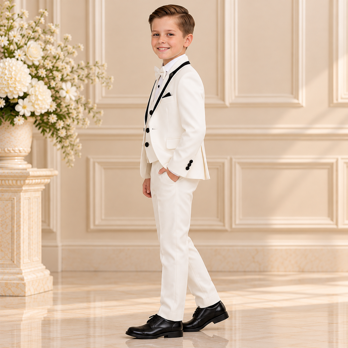 Boys’ white Formal Suit Set - Crown Kids