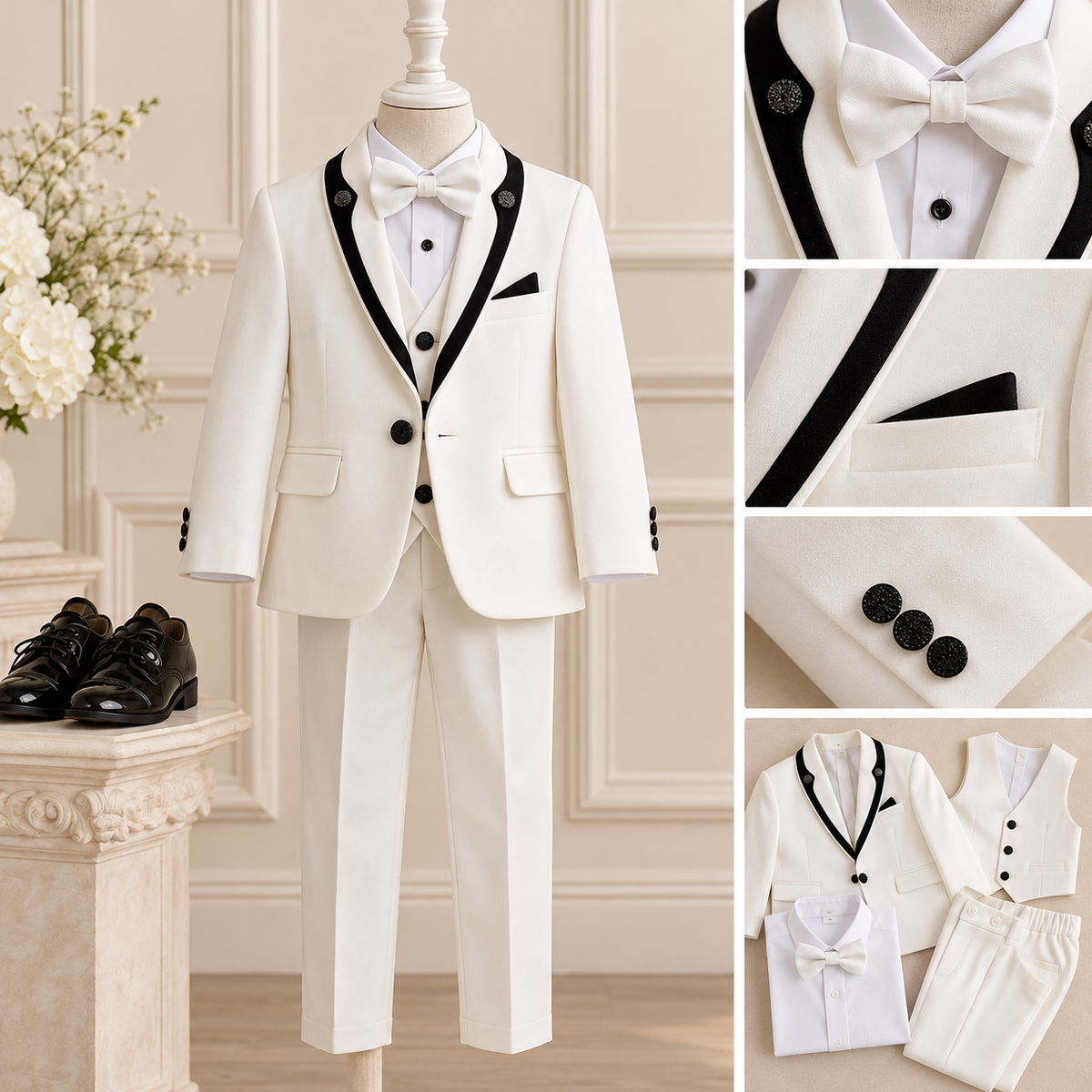 Boys’ white Formal Suit Set - Crown Kids