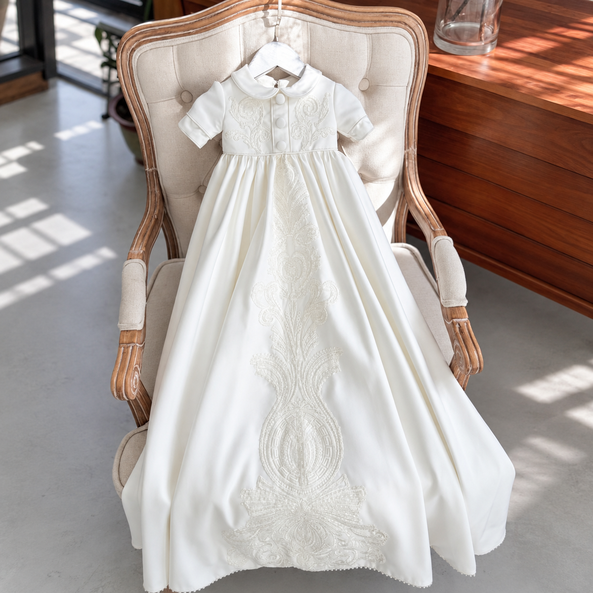 Hand-Smocked Ivory Baptism & Christening Gown Pre-Order - Crown Kids