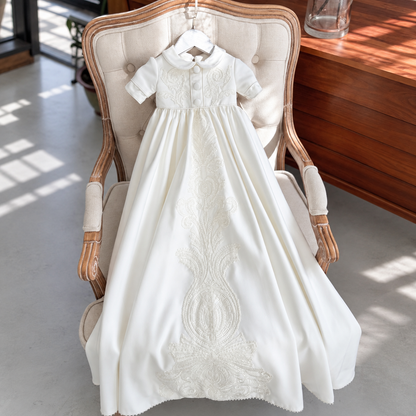Hand-Smocked Ivory Baptism & Christening Gown Pre-Order - Crown Kids