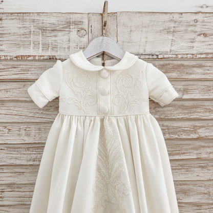 Hand-Smocked Ivory Baptism & Christening Gown Pre-Order - Crown Kids