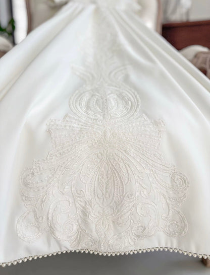 Hand-Smocked Ivory Baptism & Christening Gown Pre-Order - Crown Kids