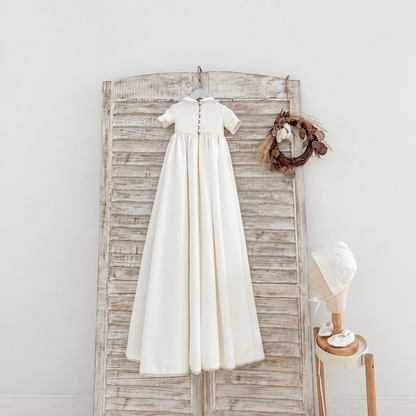 Hand-Smocked Ivory Baptism & Christening Gown Pre-Order - Crown Kids